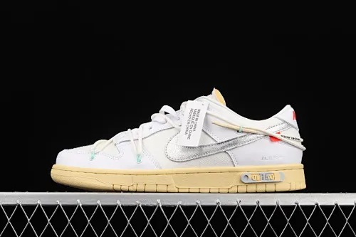 All Categories Nk SB Dunk Series Nk SB Dunk Low Low-top sneakers Cost-effective version OF x Nk Dunk Low "04 of 50" OW White Gray Casual Sports Skateboard Shoes DM1602-127